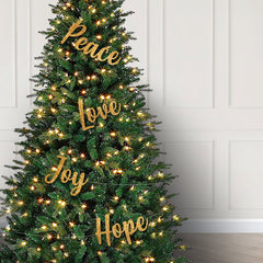 Christmas Tree Decorations, Peace Love Hope Joy Banner, Christmas Tree Wrap Banner, Christmas Tree Bunting - Pretty Day