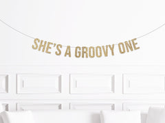 Boho Hippy 70s 1st Birthday Decorations, She's a Groovy One Banner, Groovy One Party Decor - Pretty Day