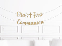 First Communion Banner Custom, First Communion Party Decorations, First Communion Decorations Personalized - Pretty Day