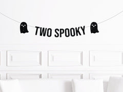 Two Spooky Banner, Halloween Themed 2nd Birthday Decorations, 2 Spooky Sign, Second Birthday Spooky Ghost Theme - Pretty Day
