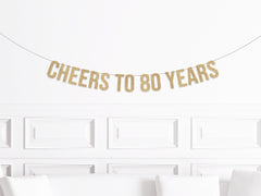 80th Birthday Decorations, Cheers to 80 Years Banner,  Eightieth Birthday Sign, Decor for a 80 year Olds Birthday Man Woman Party Supplies - Pretty Day
