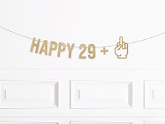 29 Plus Middle Finger Birthday Banner, Funny Middle Finger 30th Birthday Decorations, Man Woman Thirtieth Birthday Decor, Twenty Nine Plus 1 - Pretty Day