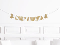 Camping Bachelorette Party Banner, Custom Camp Bachelorette, Personalized Cabin Bachelorette Decorations, Camping Bach Decor Bride&#39;s Name - Pretty Day