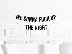 Adult Birthday Party Banner, We Gonna Fuck Up The Night, Gan, Funny Party Sign, Pop Culture Birthday Decorations Decor, Bachelorette - Pretty Day