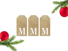 Personalized Christmas Gift Tags, Monogrammed Glitter Gift Tags, Customized Initial Christmas Stocking Tags, Santa Gift Tags, Custom - Pretty Day