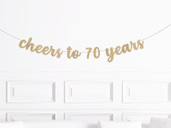70th Birthday Decorations, Cheers to 70 Years Banner, Seventieth Birthday Sign, Decor for a 70 year Olds Birthday Man Woman Party Supplies - Pretty Day