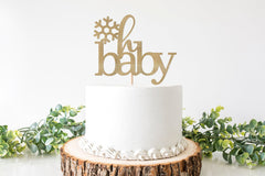 Winter Baby Shower Decorations, Snowflake Oh Baby Cake Topper, A Little Snowflake is On The Way Theme Decor Boy Girl Gender Neutral - Pretty Day