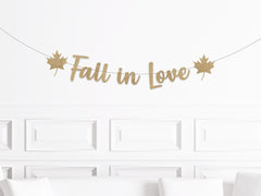 Fall in Love Banner, Fall Engagement Decorations, Autumn Engagement Party Decor, Fall Bridal Shower Sign, Wedding Backdrop Garland - Pretty Day