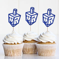 Hanukkah Cupcake Toppers, Dreidel Cupcake Decorations, Happy Chanukah  Decor, Cake Decorations, Party Supplies - Pretty Day