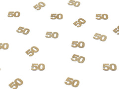 50th Birthday Decorations, Glitter Paper 50 Confetti, 50 & Fabulous Decor, Party Supplies Fifty Man Woman, Gold, Rose Gold, Anniversary - Pretty Day