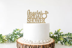 Custom Bridal Shower Cake Topper, Personalized Bridal Shower Decor, Wedding Shower Decorations Sign, Bride&#39;s Name Cake Topper, Pick Gold