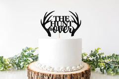 The Hunt is Over Wedding Cake Topper, Hunting Theme Bachelorette Decor, Hunting Bach Decorations, Hunter's Wedding Party Supplies - Pretty Day