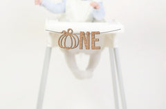 Our Little Pumpkin is One Highchair Banner, Pumpkin One Cake Smash Sign, A Little Halloween Fall Themed 1st Birthday Decorations Decor - Pretty Day