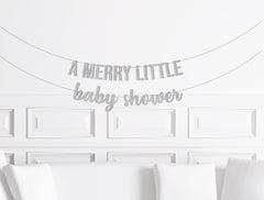 Christmas Baby Shower Decorations, A Merry Little Baby Shower Banner, Winter Baby Shower Decor,  Holiday Shower Party Supplies