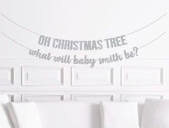 Christmas Gender Reveal Decorations, Oh Christmas Tree What Will Baby Be Banner, Winter Gender Reveal Ideas, December Boy or Girl