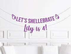 Let&#39;s Shellebrate Birthday Banner, Mermaid Theme Birthday Decorations, Under The Sea  Decor, Beach Ocean Party Supplies 1st 2nd 3rd 4th 5th - Pretty Day