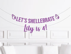 Let's Shellebrate Birthday Banner, Mermaid Theme Birthday Decorations, Under The Sea  Decor, Beach Ocean Party Supplies 1st 2nd 3rd 4th 5th - Pretty Day