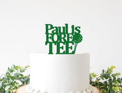 Custom Fore Tee Cake Topper, 40th Golf Birthday Decorations, Foretee Birthday Decor, Golf Lover Husband Man Birthday Decor Sign - Pretty Day