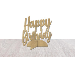 Birthday Party Decorations, Happy Birthday Script Table Centerpiece, Glitter Paper Free Standing, Table Decor, Sign, 25th, 30th, 40th, 50th - Pretty Day