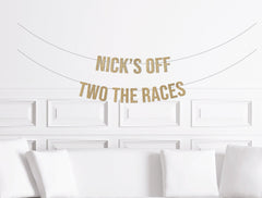 Custom Two The Races Banner, Personalized Horse Race Themed 2nd Birthday Banner, Race Car Theme Decor Decorations, Racecar Second Derby