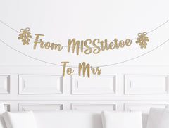 From Misstletoe  Mrs Banner, Christmas Bridal Shower Decorations, Christmas Bachelorette Decor, December Bach, Winter Misstletoe - Pretty Day