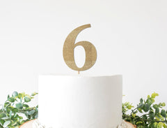 6th Birthday Cake Topper, Number 6 Party Decorations, Sixth Anniversary Decor, Six Party Supplies, Girl Boy, Sign - Pretty Day