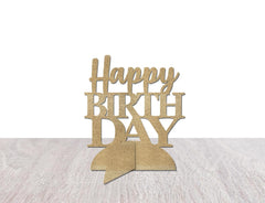 Birthday Party Decorations, Happy Birthday Table Centerpiece, Glitter Paper Free Standing, Table Decor, Sign, 25th, 30th, 40th, 50th - Pretty Day
