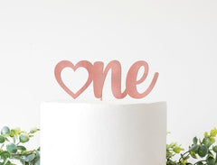 A Our Little Sweetheart is One Decorations, Valentines 1st Birthday Cake Topper, Heart One Cake Sign, February First Cake Smash Decor - Pretty Day
