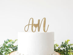 Custom Wedding Cake Topper, Bride and Groom Initials Decor Engagement Party, Wedding Shower, Names, Decorations Personalized Customized - Pretty Day