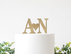 Custom Wedding Cake Topper, Bride and Groom Initials Decor Engagement Party, Wedding Shower, Names, Decorations Personalized Customized - Pretty Day