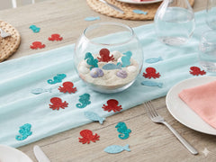 Under The Sea Party Confetti, Glitter Paper Ocean Creature Sea Animal Cut Outs Table Scatter