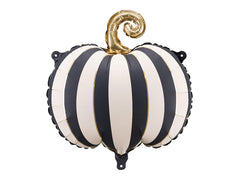 Black & White Striped Pumpkin Foil Balloon - Pretty Day