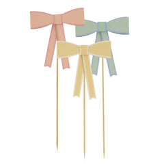 Pastel Bow Cake Toppers (x 3) - Pretty Day