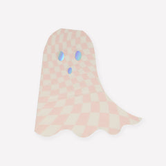 Halloween Pink Checker Ghost Napkins (x 16) - Pretty Day