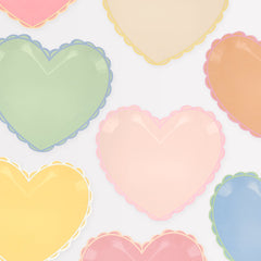 Pastel Heart Large Plates (x 8) S8101 - Pretty Day