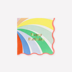 Rainbow Swirl Happy Birthday Napkins Large 16pk.