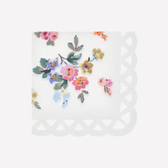 Basketweave Floral Napkins Large 16pk.