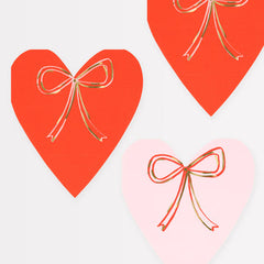 Heart With Bow Napkins (x 16) - Pretty Day