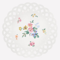 Basketweave Floral Plates Large 8pk.