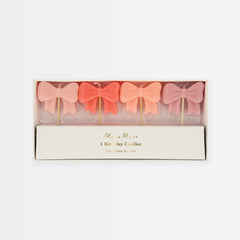 Pink Bow Candles 4pk.