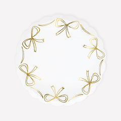Christmas Gold Bow Side Plates 8pk. - Pretty Day