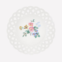 Basketweave Floral Plates Small 8pk.