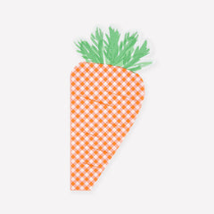 Gingham Carrot Napkins 16pk