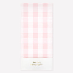 Pink Gingham Paper Tablecloth