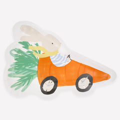 Easter Racing Car Bunny Plates 8pk.