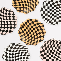 Halloween Checker Side Plates (x 8) - Pretty Day