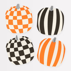 Halloween Checkerboard Pumpkin Napkins (x 16) - Pretty Day