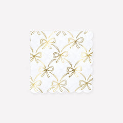 Gold Bow Napkins Small 16pk. - Pretty Day