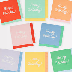 Mixed Color Happy Birthday Napkins Large 16pk. - Pretty Day