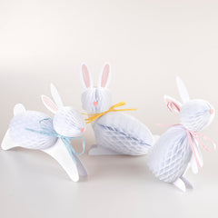 Bunny Honeycomb Decorations 6pk.